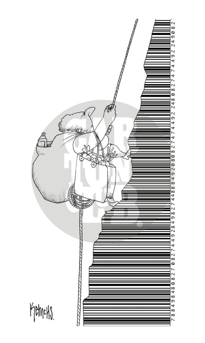 La cuesta de enero, cartón de Kemchs