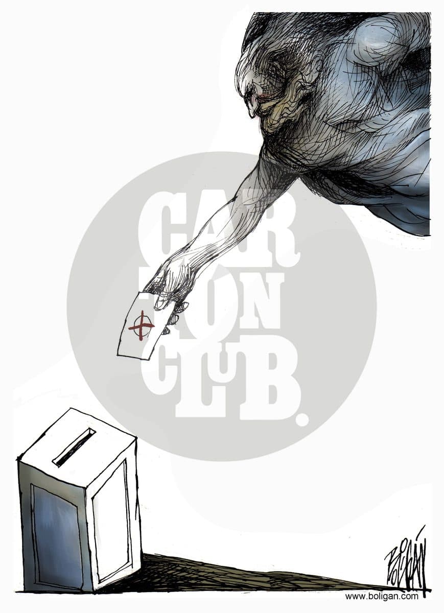 La Democracia, cartón de Ángel Boligán