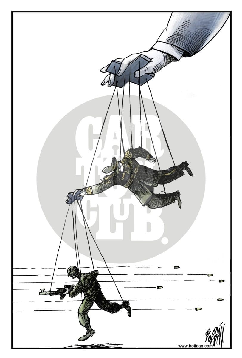La guerra, cartón de Ángel Boligán