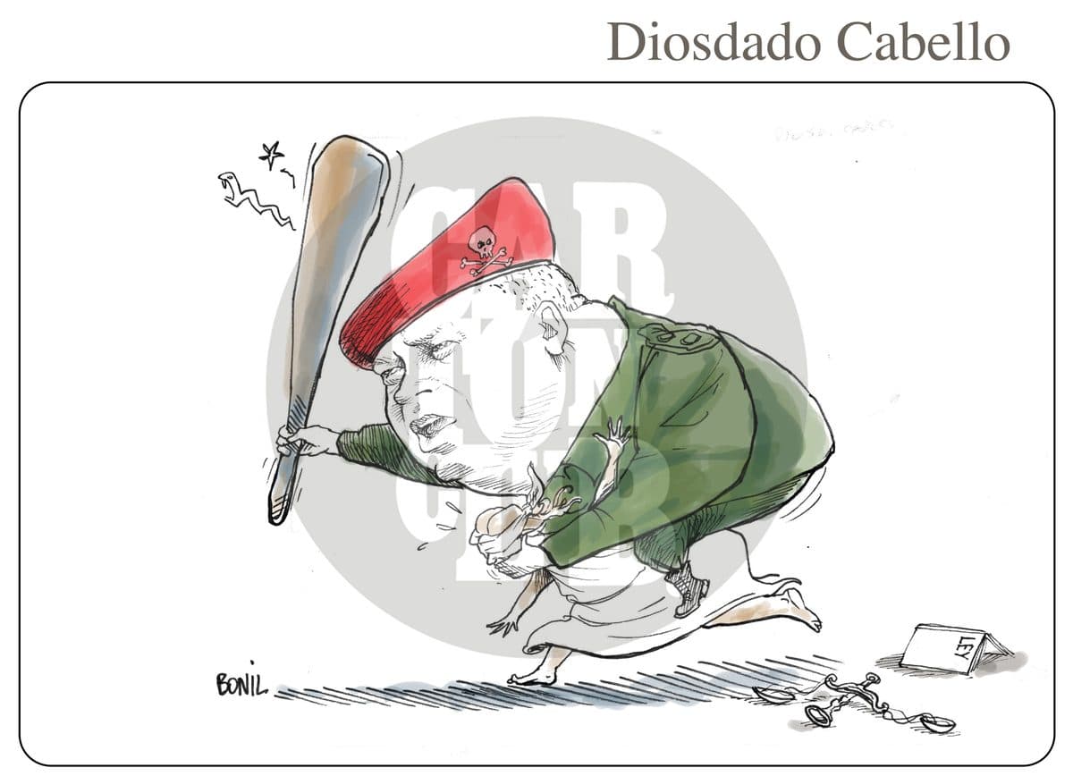 La Justicia de Diosdado Cabello, cartón de Bonil