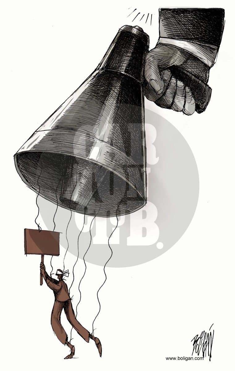La manipulación, cartón de Ángel Boligán