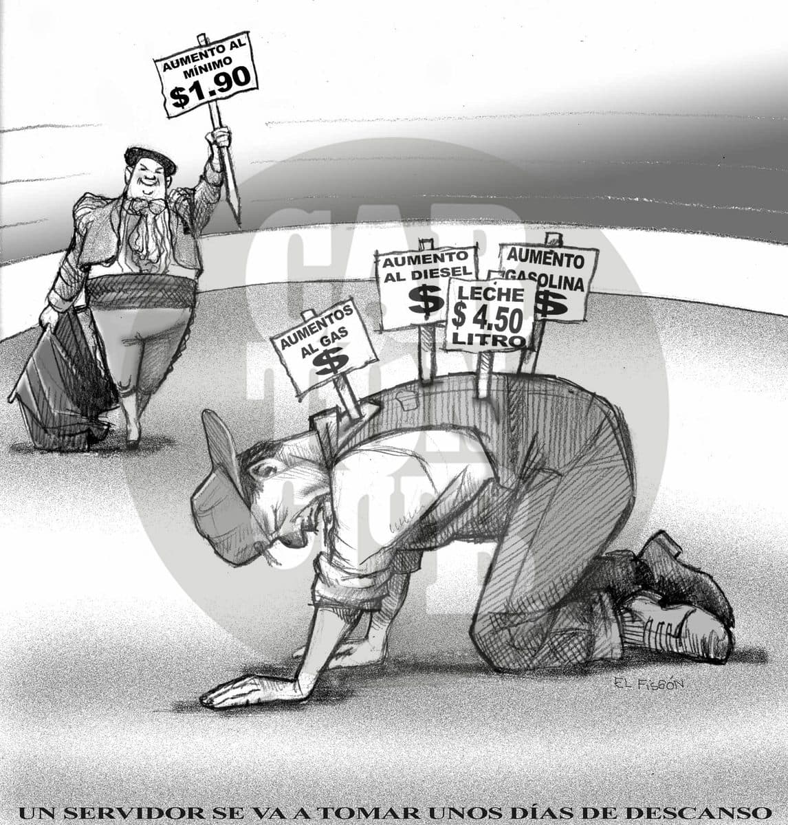 La puntilla, cartón de El Fisgón