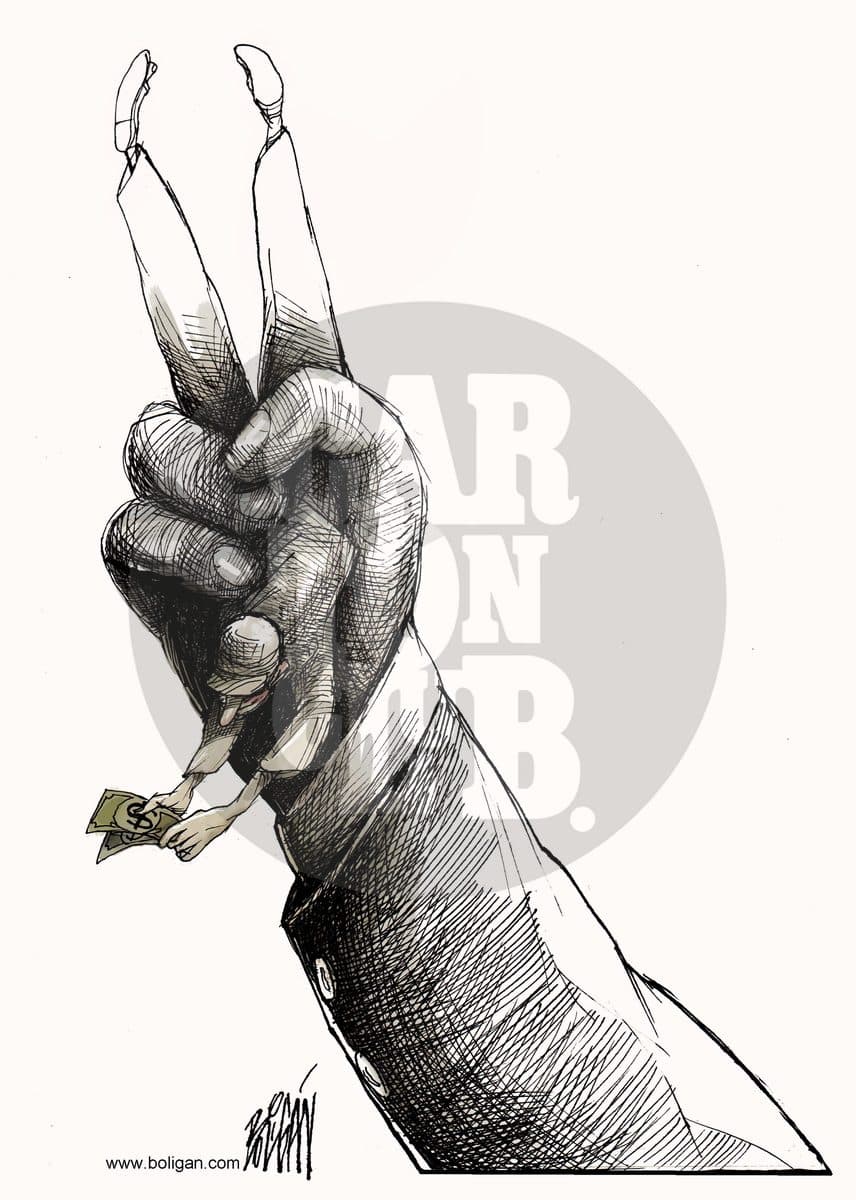 La victoria tramposa, cartón de Ángel Boligán