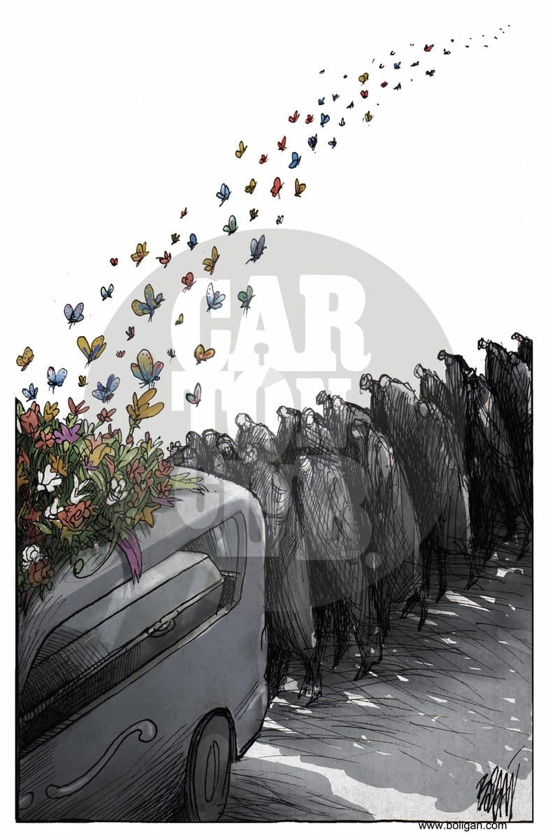 La vida continúa, cartón de Ángel Boligán