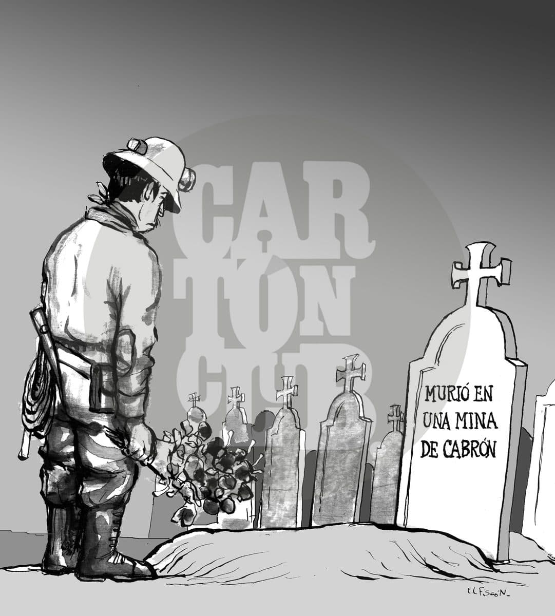 Lápida, cartón de El Fisgón