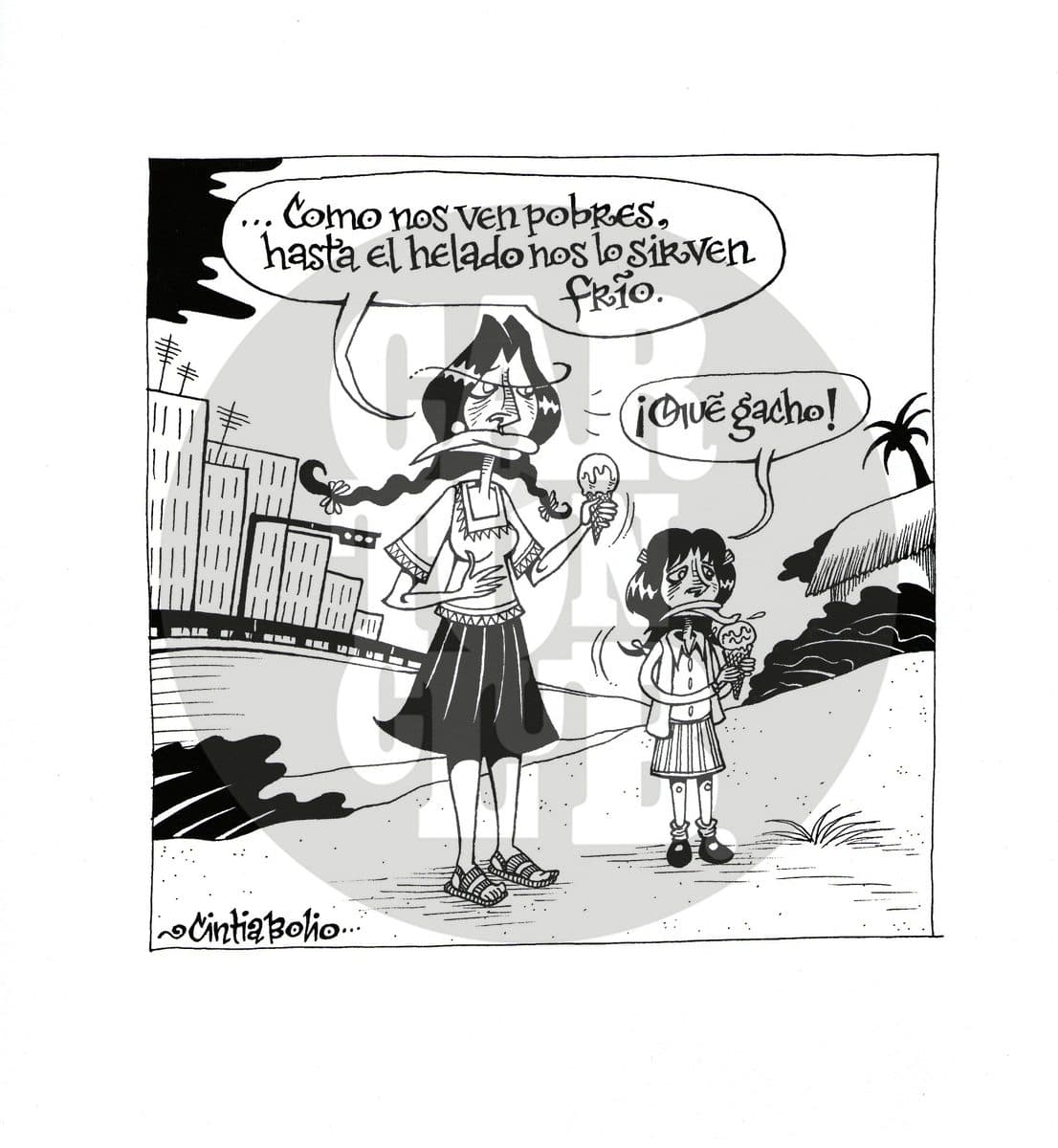 Las más discriminadas, cartón de Cintia Bolio