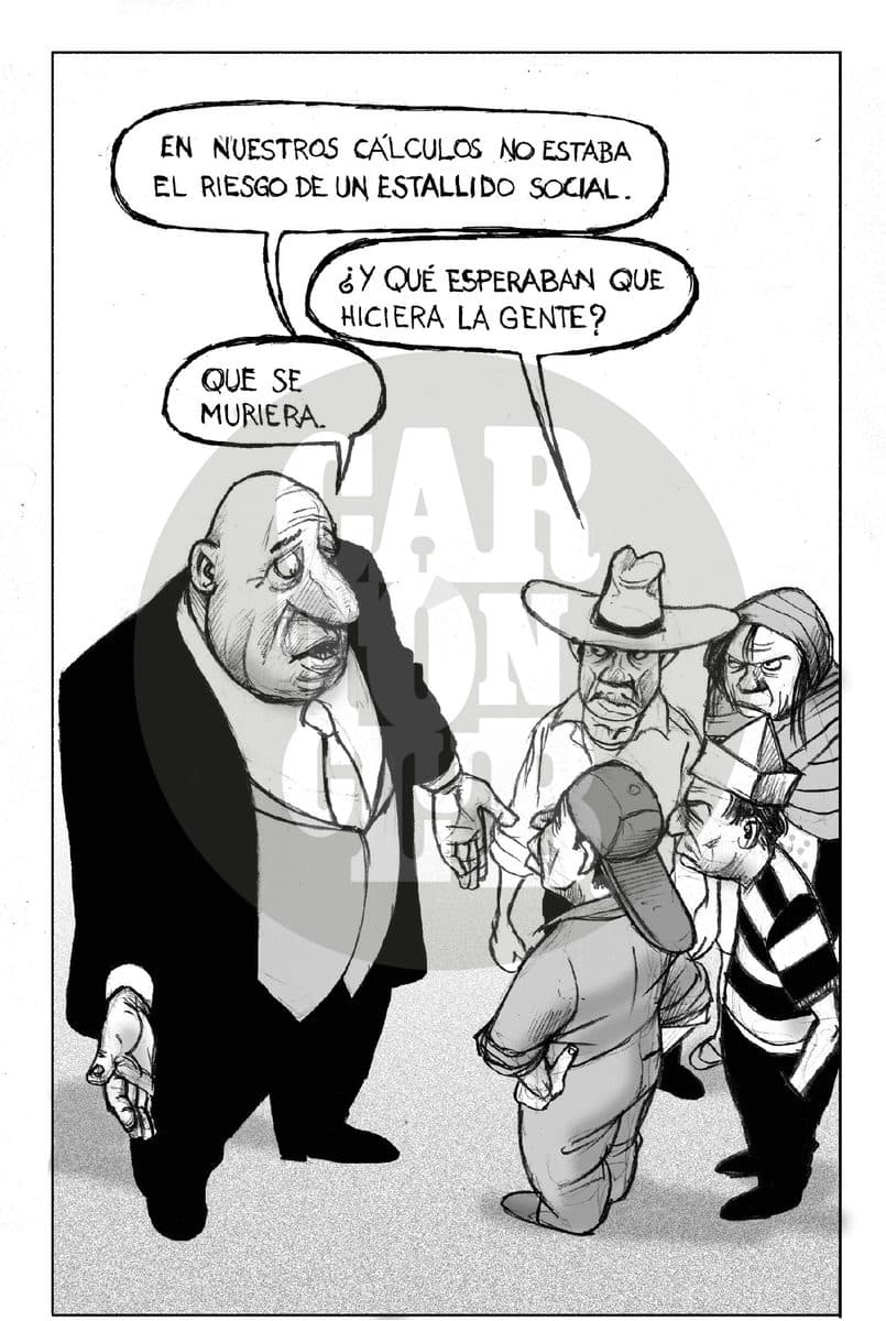 Las previsiones de un neoliberal, cartón de El Fisgón