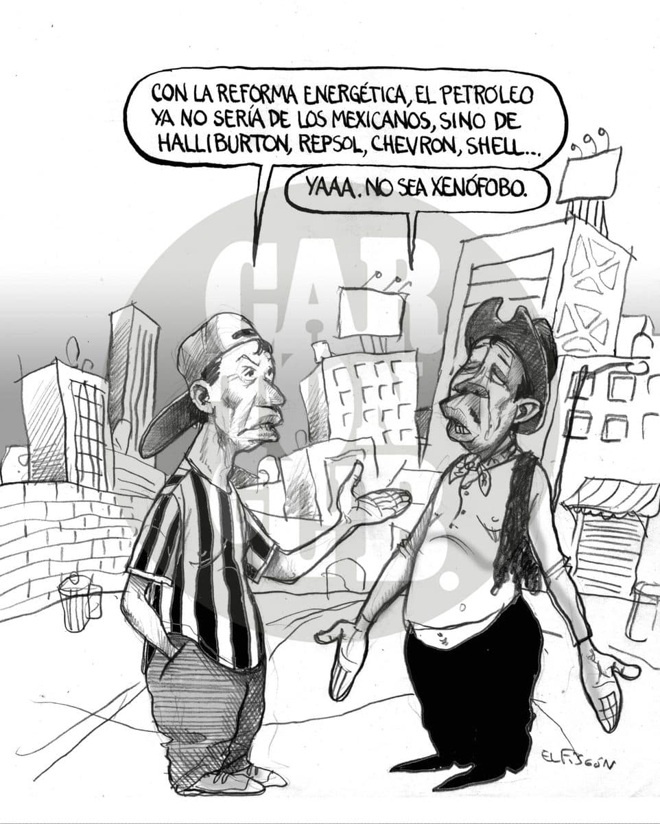 Las reformas de calderon, cartón de El Fisgón