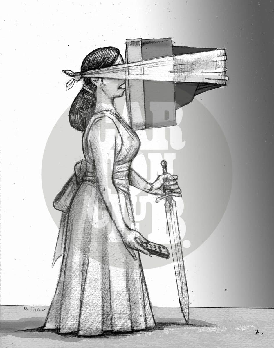 Ley televisa, cartón de El Fisgón