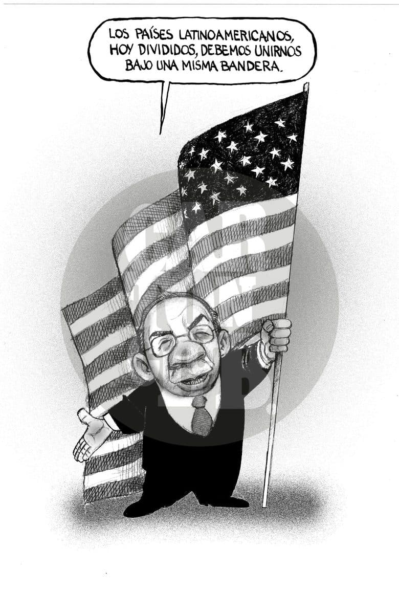 Llamado a la unidad, cartón de El Fisgón