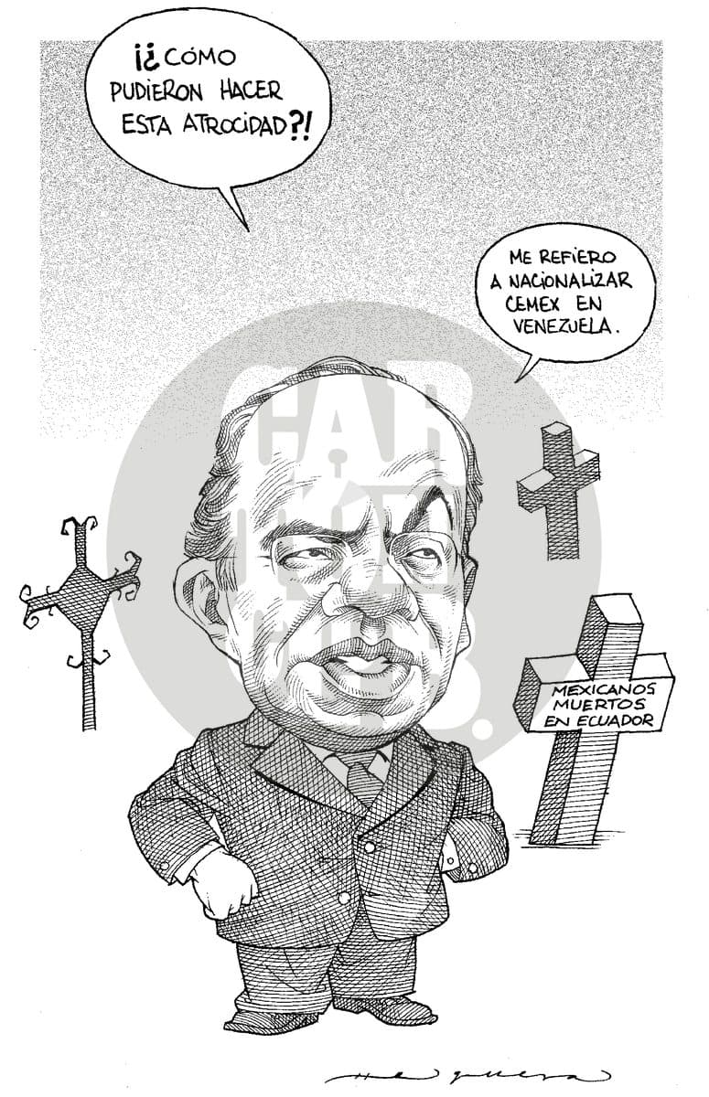 Un funcionario se escandaliza por la nacionalización de una empresa mexicana en Venezuela mientras ignora una tumba que recuerda a mexicanos muertos en Ecuador, criticando el orden de prioridades del gobierno.