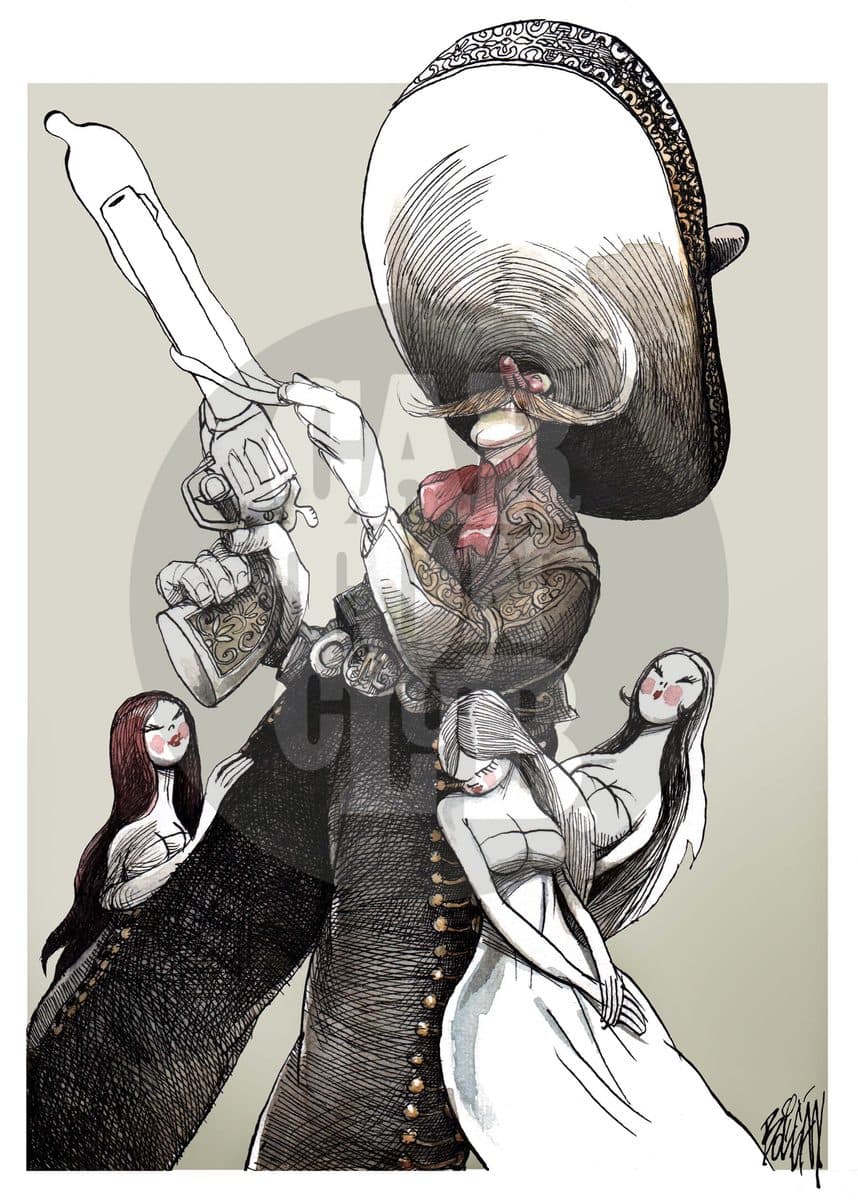 Macho beta, cartón de Ángel Boligán