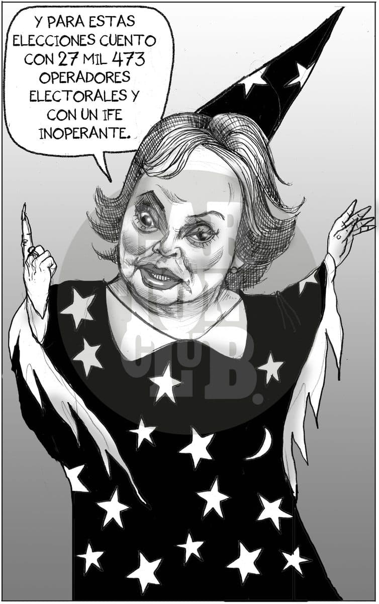 Maestra en alquimia, cartón de El Fisgón
