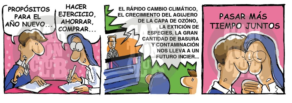magola 587, propositos año nuevo, cartón de Nani