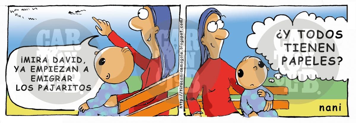 magola 709, inmigrantes, cartón de Nani