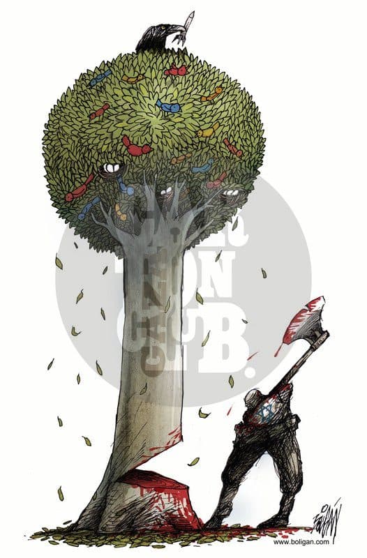 Masacre, cartón de Ángel Boligán