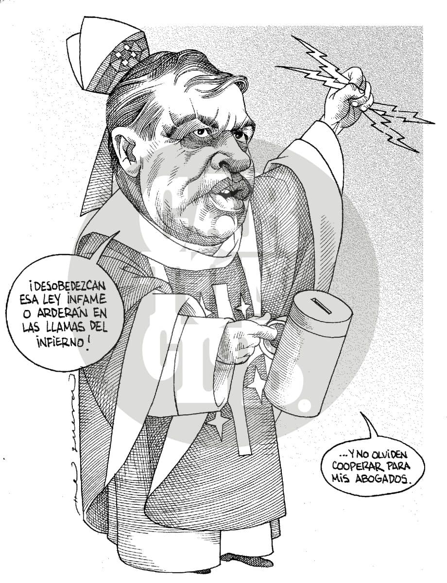 Mensaje desde Roma, cartón de Helguera