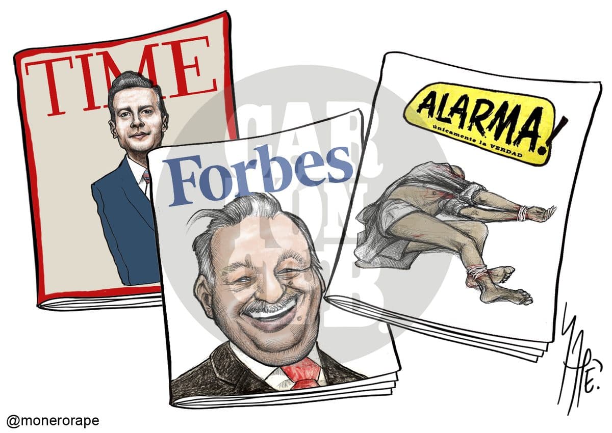 Mexicanos en portadas, cartón de Rapé