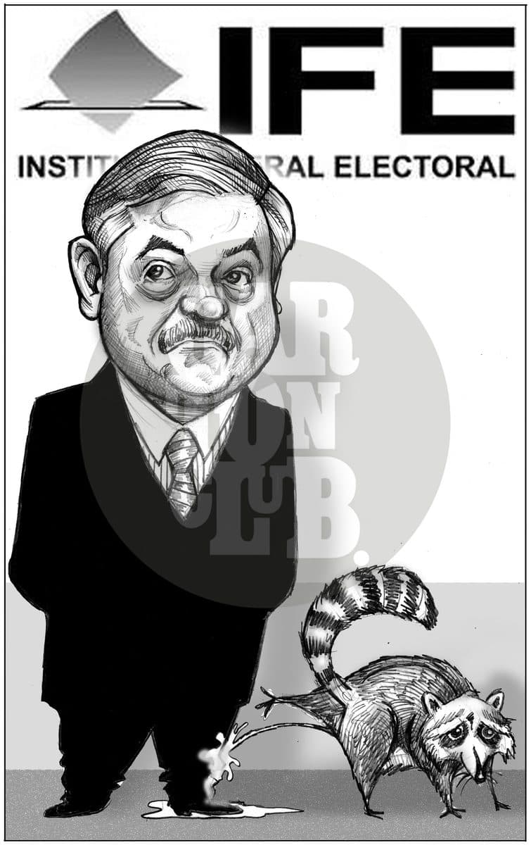 Mirando pal otro lado, cartón de El Fisgón