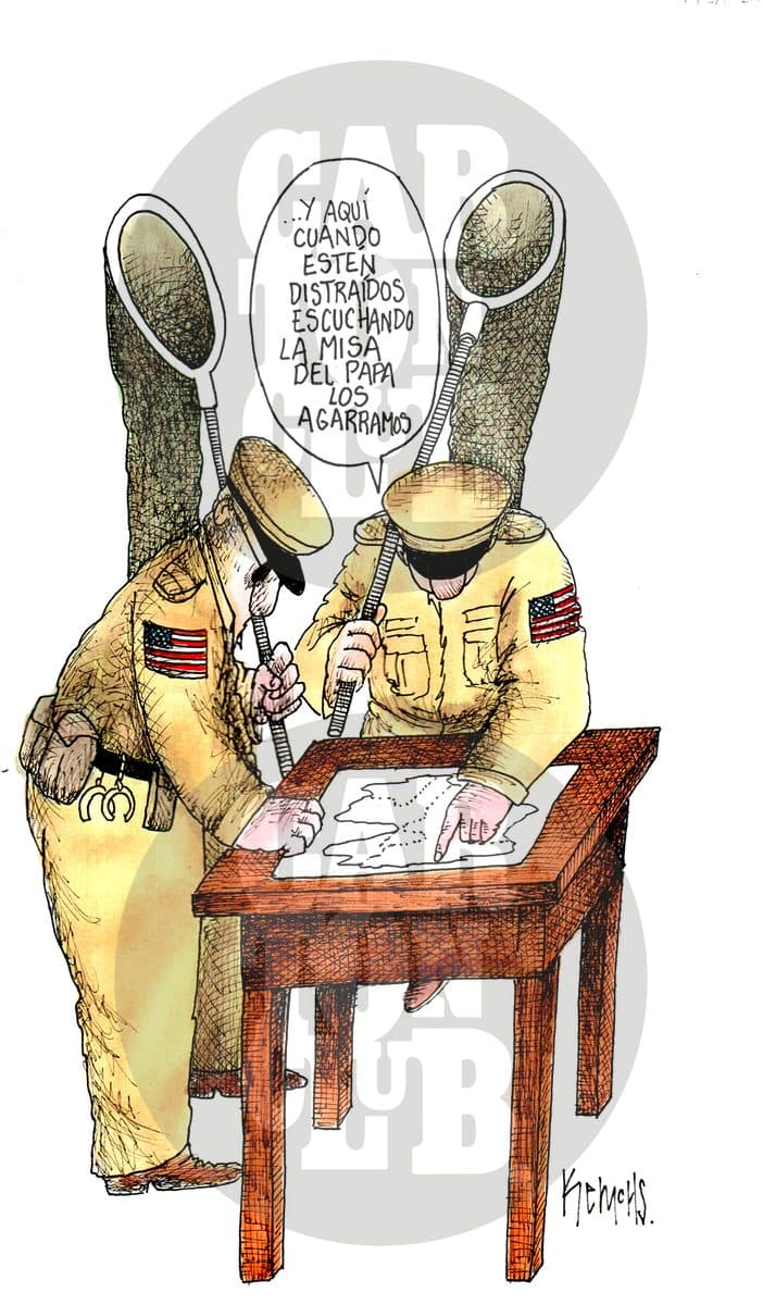 Misa en la frontera, cartón de Kemchs