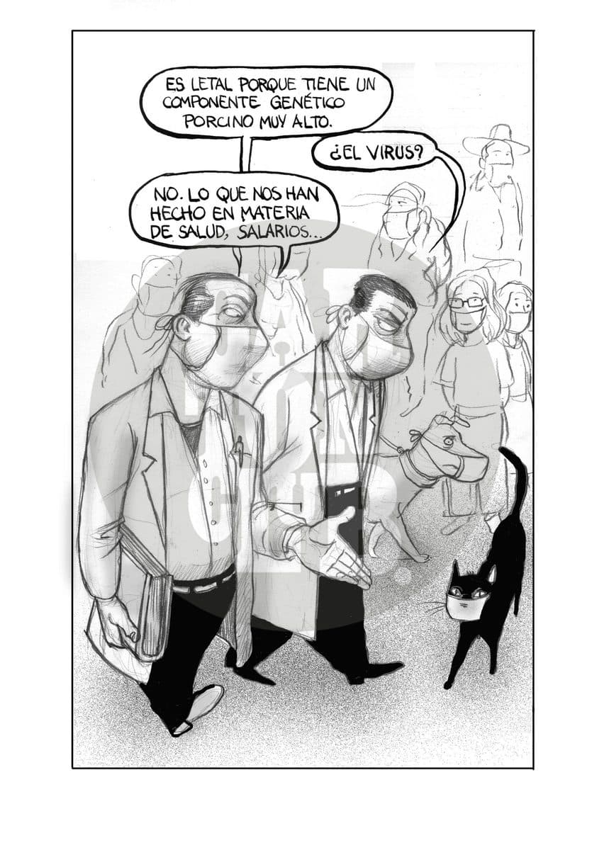 Muertes en México, cartón de El Fisgón
