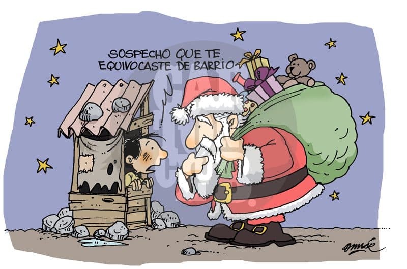 Navidad, cartón de Omar Zevallos