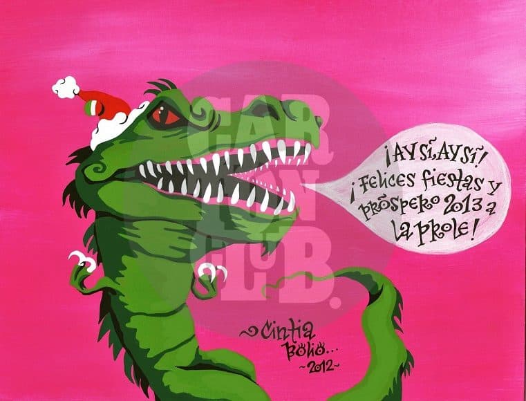 Navidad mexicana, cartón de Cintia Bolio