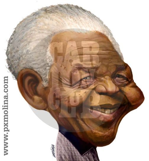 Nelson Mandela, cartón de PxMolina