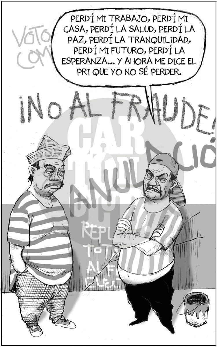 Ni la burla perdonan, cartón de El Fisgón