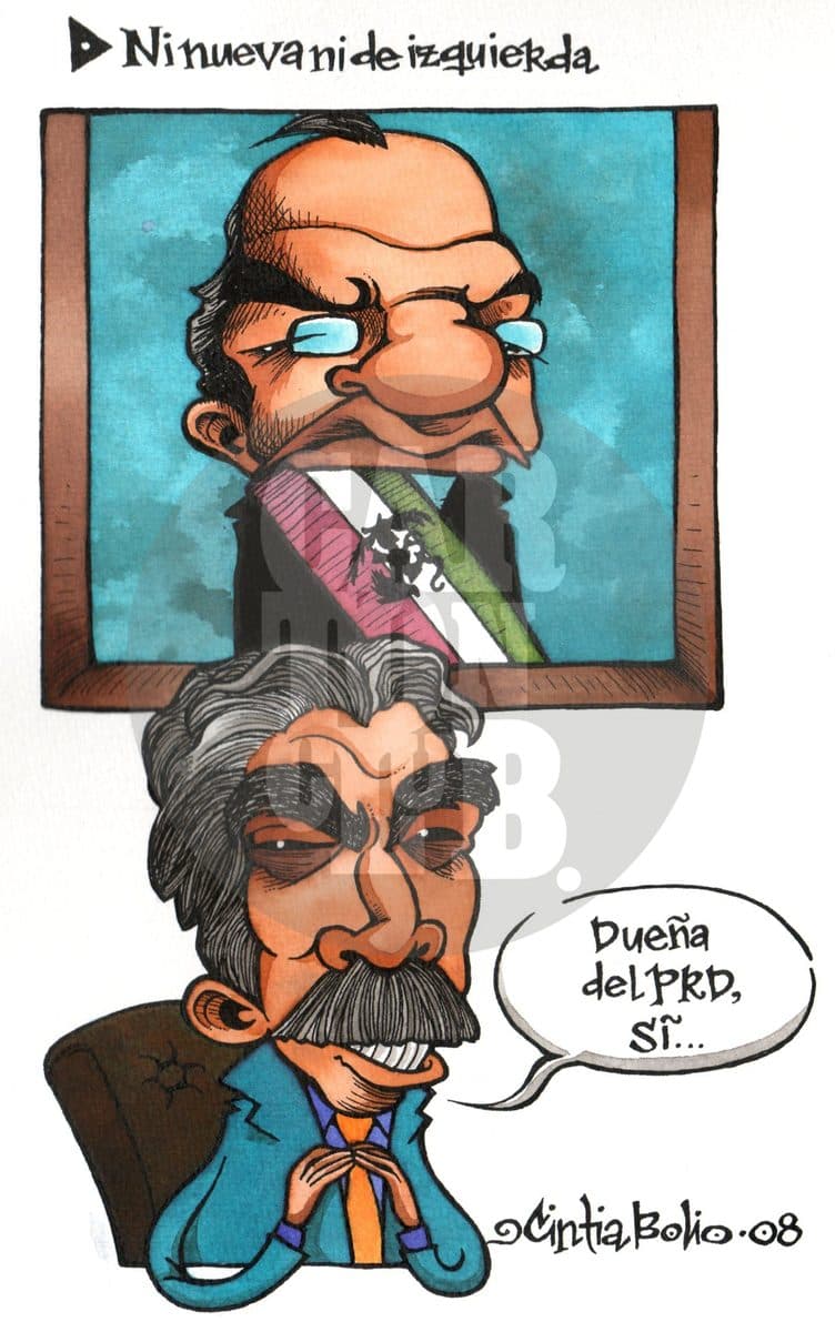 Ni nueva ni de izquierda, cartón de Cintia Bolio
