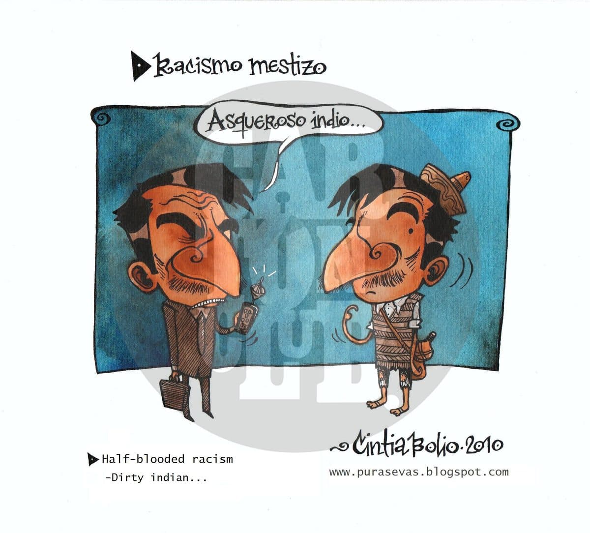 No sólo en Arizona..., cartón de Cintia Bolio