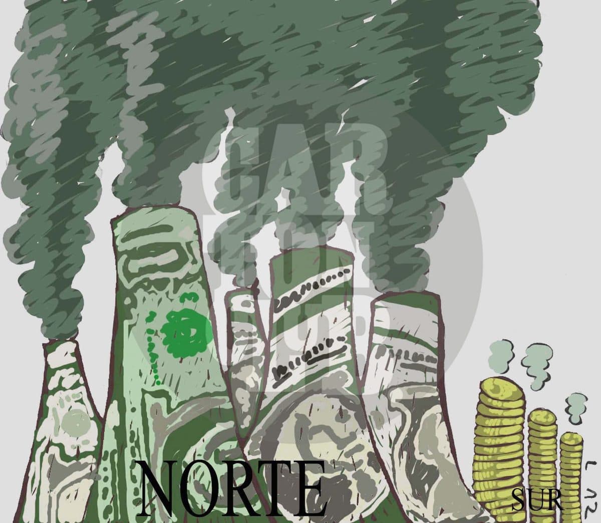 norte-sur, cartón de Laz