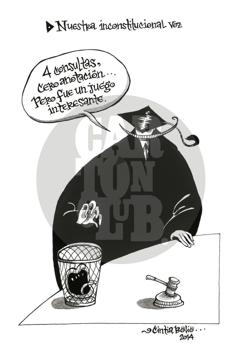 Nuestra inconstitucional voz, cartón de Cintia Bolio
