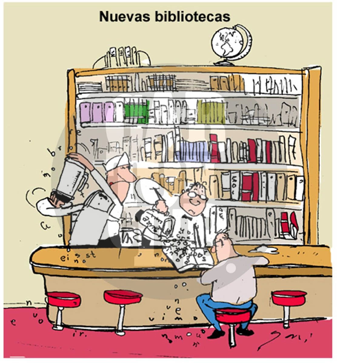 Nuevas bibliotecas, cartón de Garci