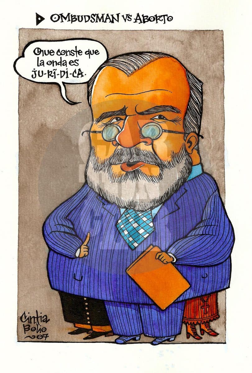 Ombudsman vs. Aborto, cartón de Cintia Bolio