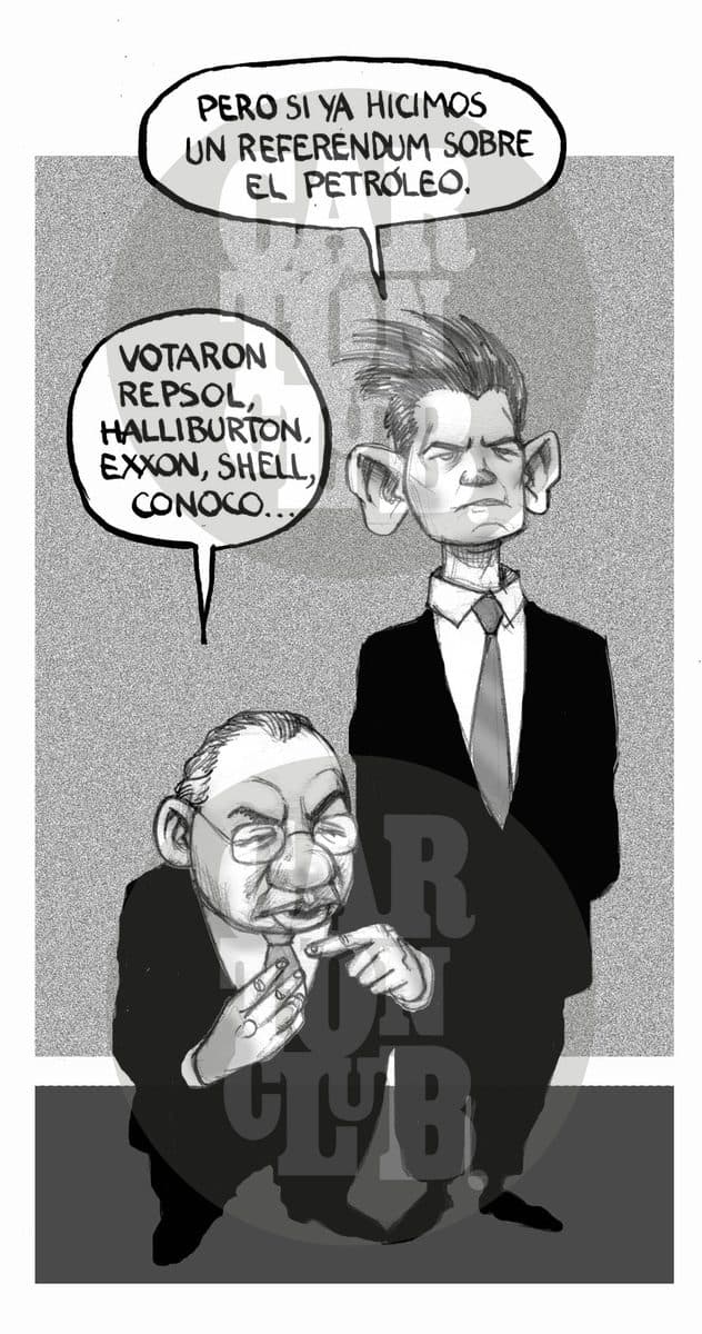 Paladines de la democracia, cartón de El Fisgón