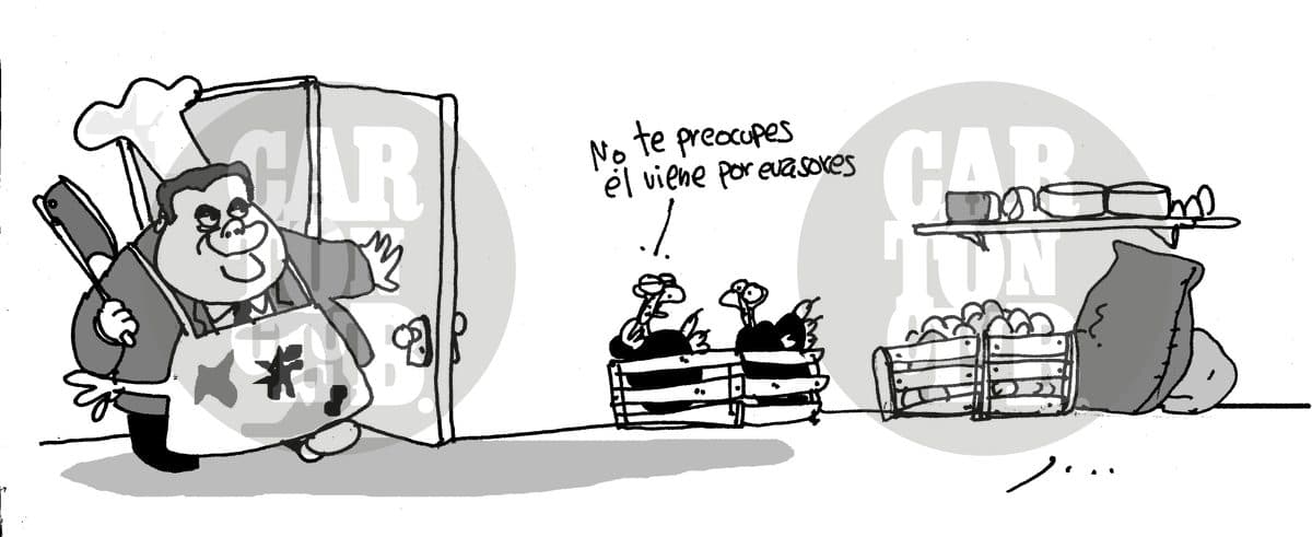 pavo ..roso., cartón de Garci