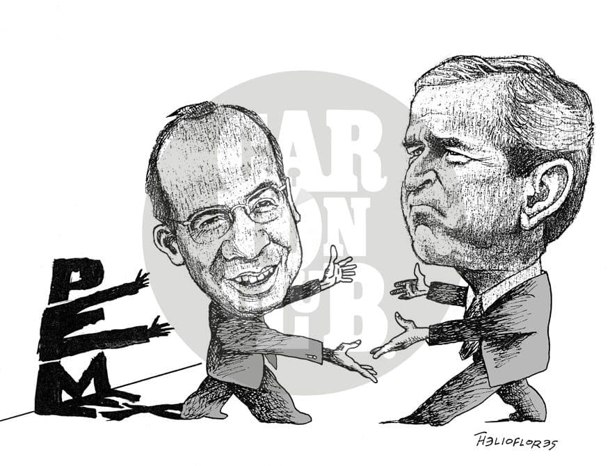 Peligro para el país, cartón de Helio Flores