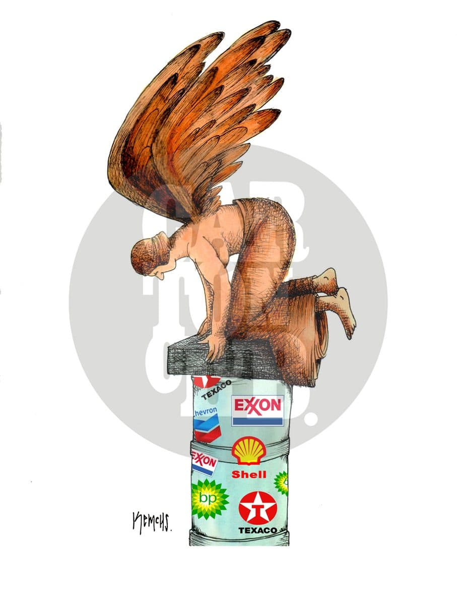 Pilar tambaleante, cartón de Kemchs