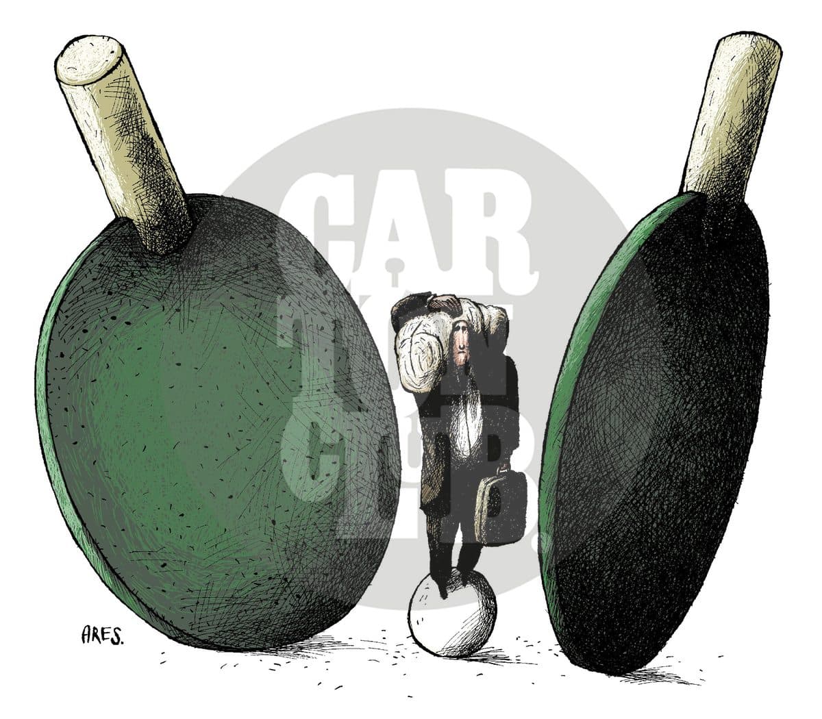Ping pong, cartón de Ares