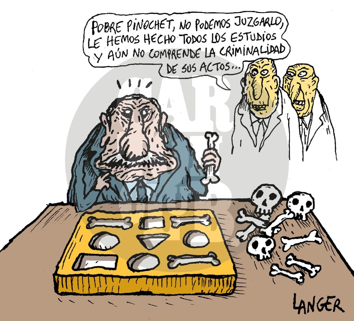 Pinochet inimputable, cartón de Langer