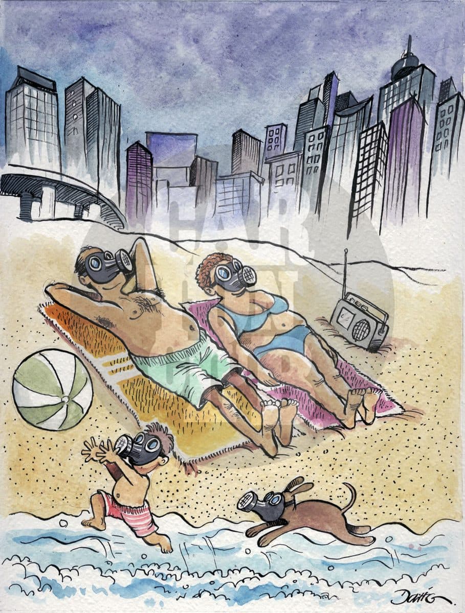 Playas chilangas, cartón de Darío Castillejos