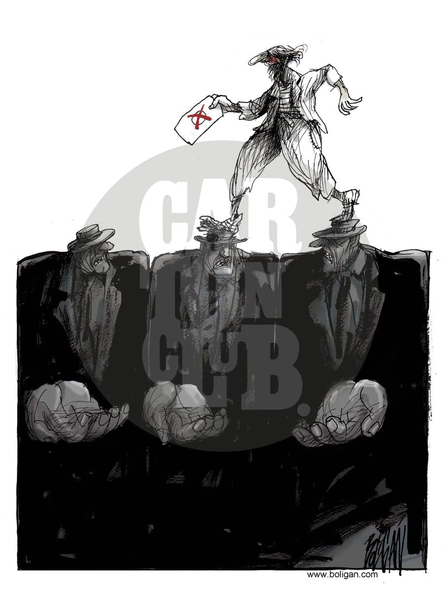 Pobres politicos, cartón de Ángel Boligán
