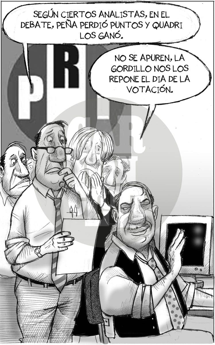 Post debate del Post debate, cartón de El Fisgón