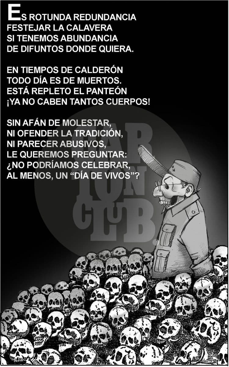 Pregunta de dia de muertos, cartón de El Fisgón