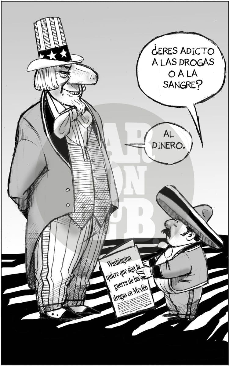 Problemas del vecino, cartón de El Fisgón