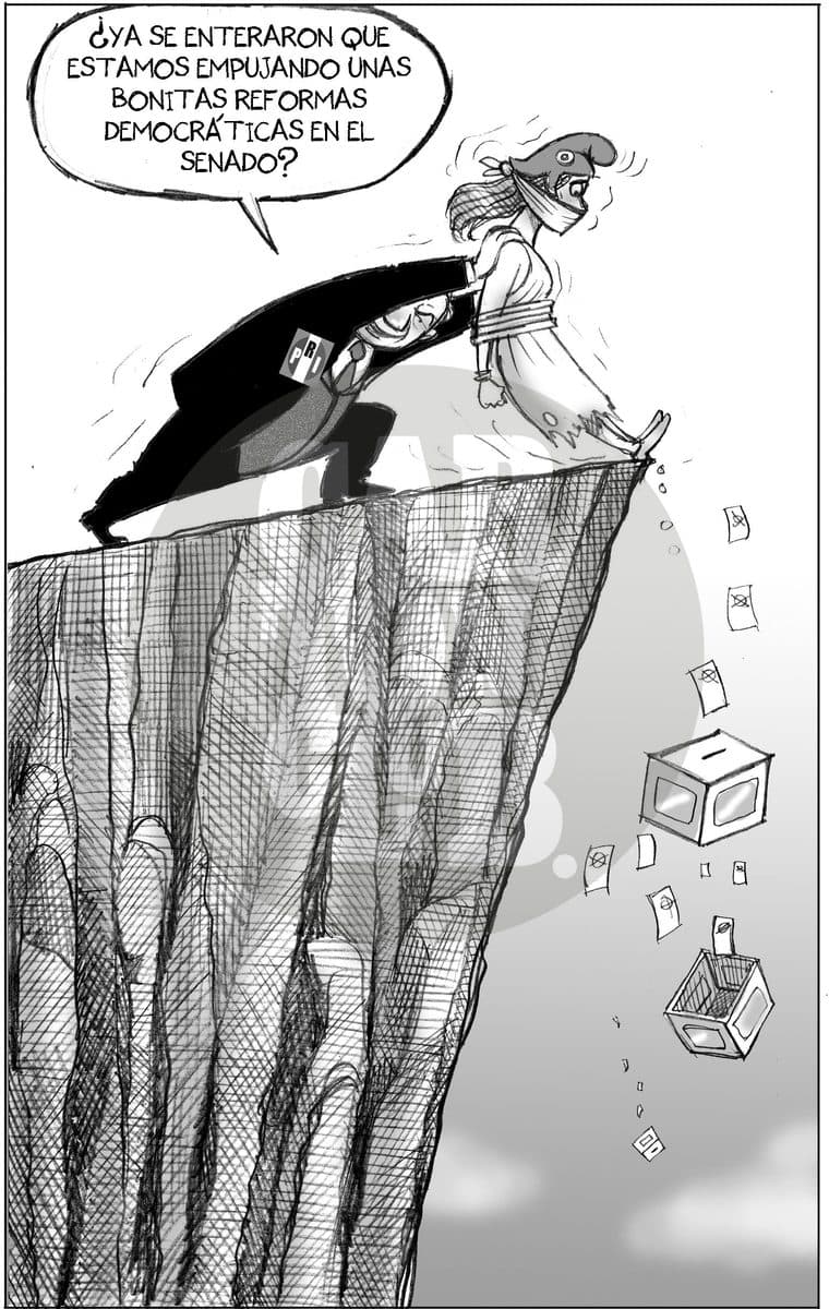 Proceres de la Democracia, cartón de El Fisgón