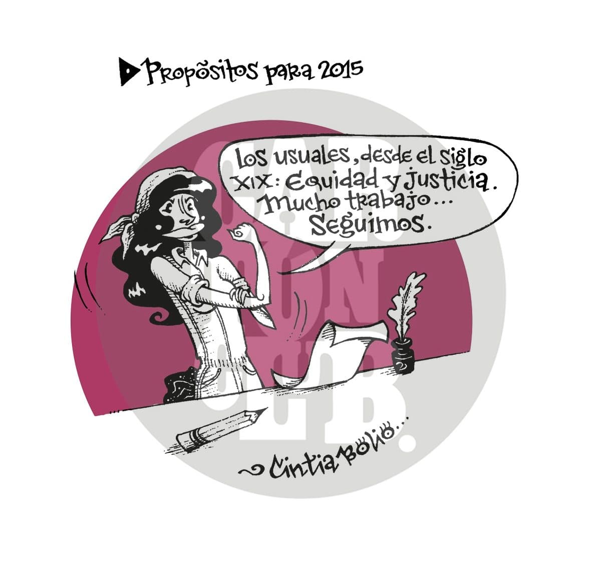 Propósitos para 2015, cartón de Cintia Bolio