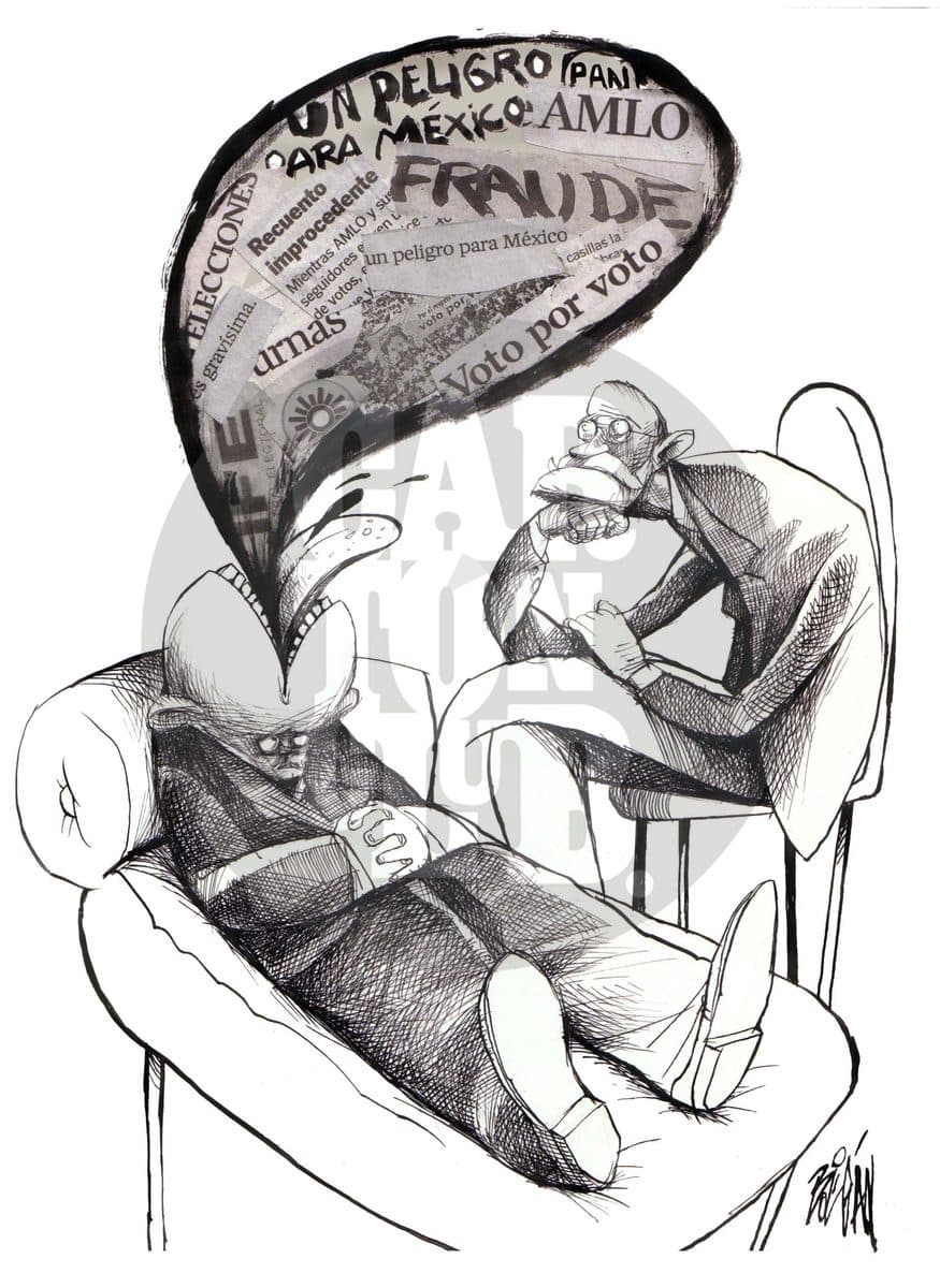 Psiquiátrico, cartón de Ángel Boligán
