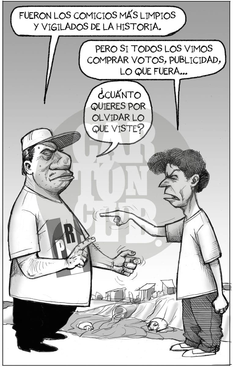 Pulcritud PRIISTA, cartón de El Fisgón